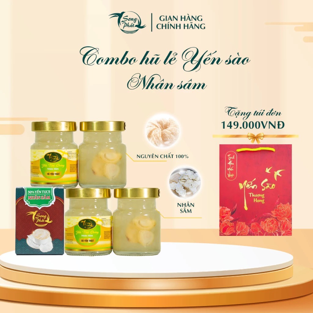 COMBO 6 hũ Tổ yến chưng nhân sâm Song Phát 70ml