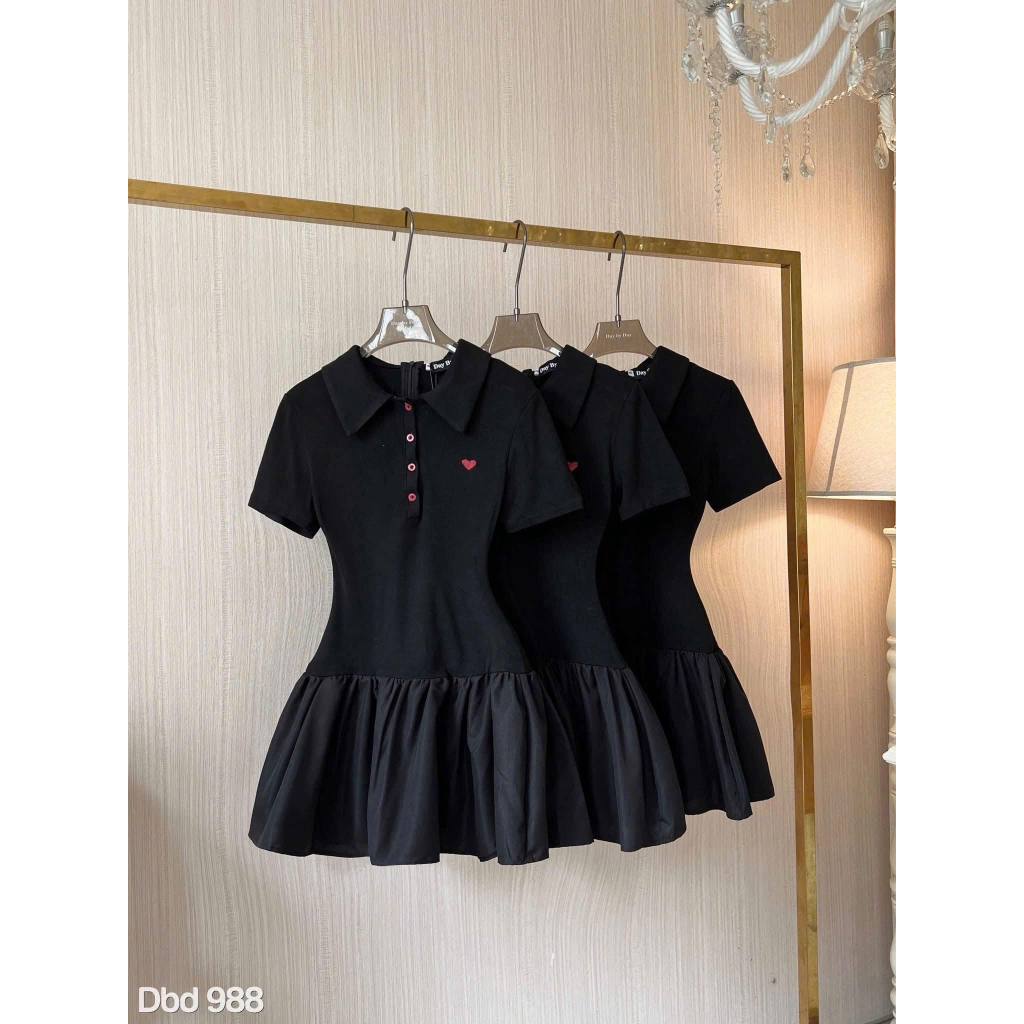 set váy nữ, đầm nữ polo hình tym ngực thoáng mát vải cotton mền mại co dãn Donna hcom25691