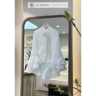 Set Đồ Tiểu Thư Thanh Lịch La Rosa Set Áo Sơ Mi Tơ Dài Tay Đính Hoa Mix Quần Short Trẻ Trung S833