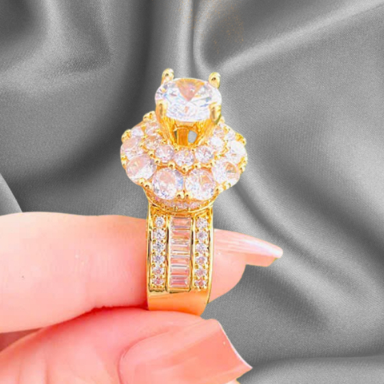 Nhẫn Nữ Đính Đá Cao Cấp Thiết Kế Hoa Mai - Trang Sức KAMY