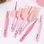 Bộ 8 kim móc màu hồng mô phỏng kim tulip đa năng