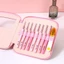 Bộ 8 kim móc màu hồng mô phỏng kim tulip đa năng