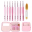 Bộ 8 kim móc màu hồng mô phỏng kim tulip đa năng