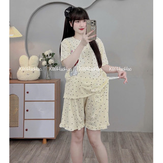 Bộ bầu - bộ sau sinh - BỘ ĐŨI COTTONG CHẤM BI MÈO - 3 Màu