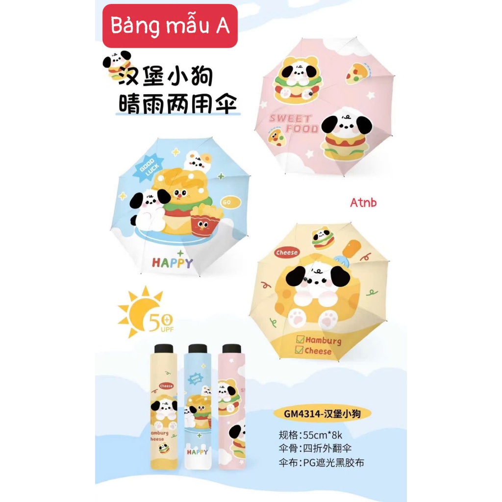 Ô gấp gon họa tiết hoạt hình siêu cute