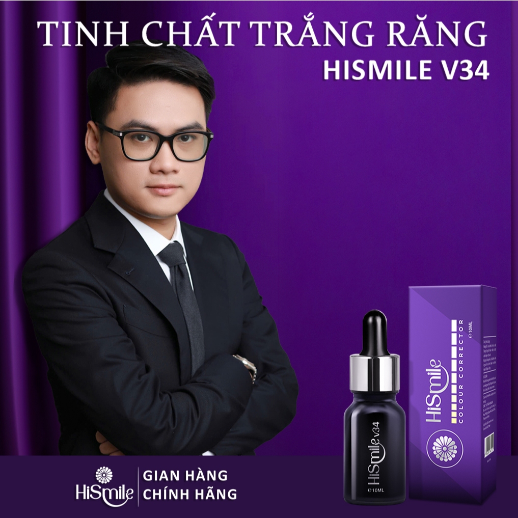 Ảnh TRỊNH DUY x HISMILE, Tinh chất trắng răng cao cấp HiSmile V34 - 10ml, Mua 2 lọ tặng 1 lọ 3