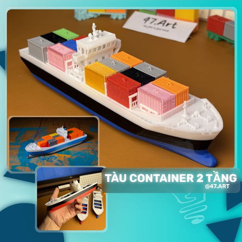 Đồ Chơi Mô Hình Thuyền, Tàu Container 2 Tầng [CHÍNH HÃNG 47.ART - IN 3D ...