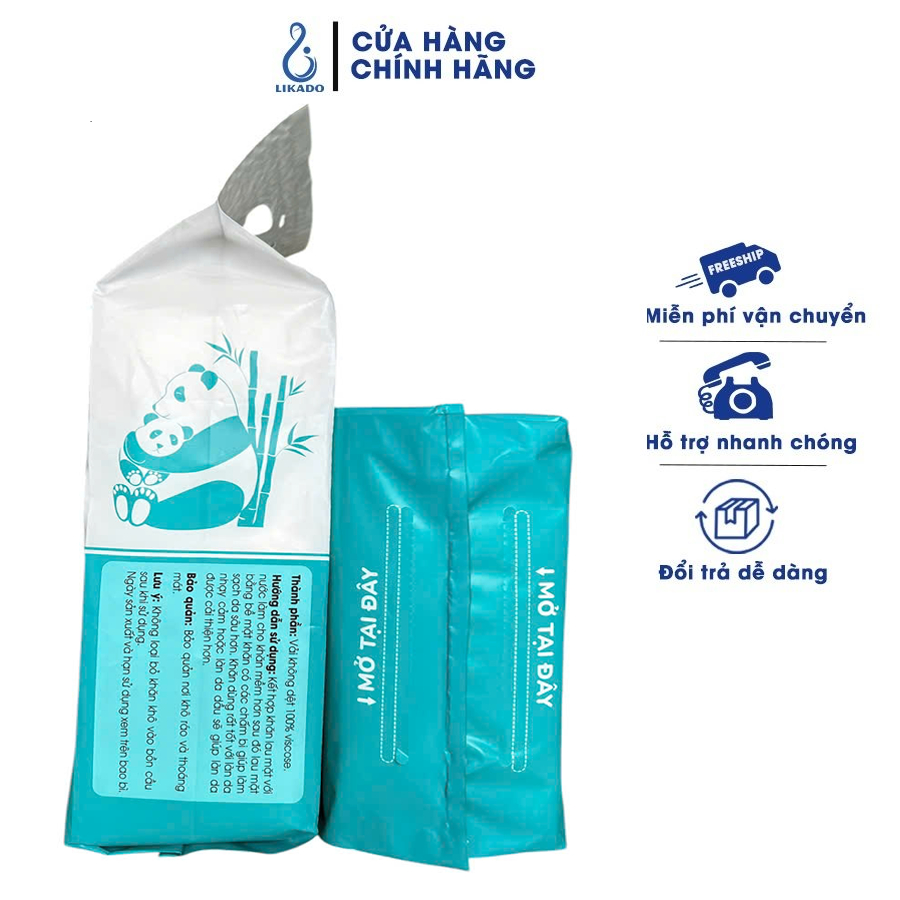 Ảnh Khăn lau mặt dùng 1 lần spa dạng rút túi lớn 240 TỜ LIKADO kích thước (20x20cm)(1 túi) 4