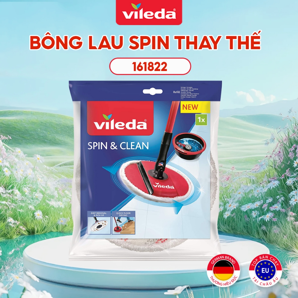 Ảnh Bông lau thay thế VILEDA cho cây lau nhà Spin&Clean diệt khuẩn 99% 1