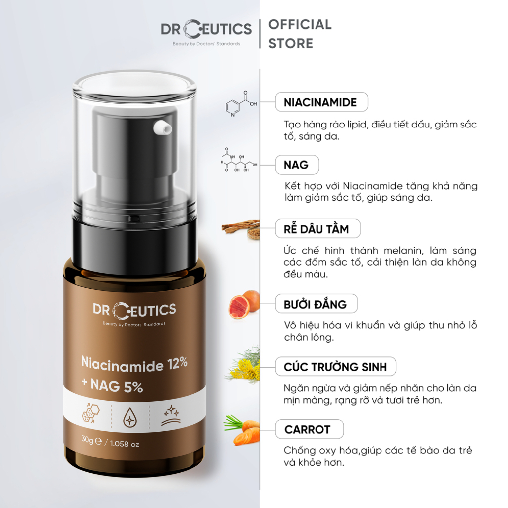 Ảnh DRCEUTICS Serum Niacinamide 12% – Dưỡng Da Sáng Khỏe, Kiểm Soát Dầu Thừa 4