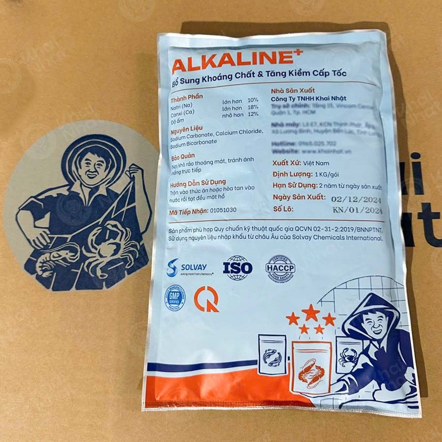 Khoáng Alkaline tạt tăng Kiềm, cần bằng pH trong nước - Chuyên dùng trong - Thủy sản (1kg/gói)