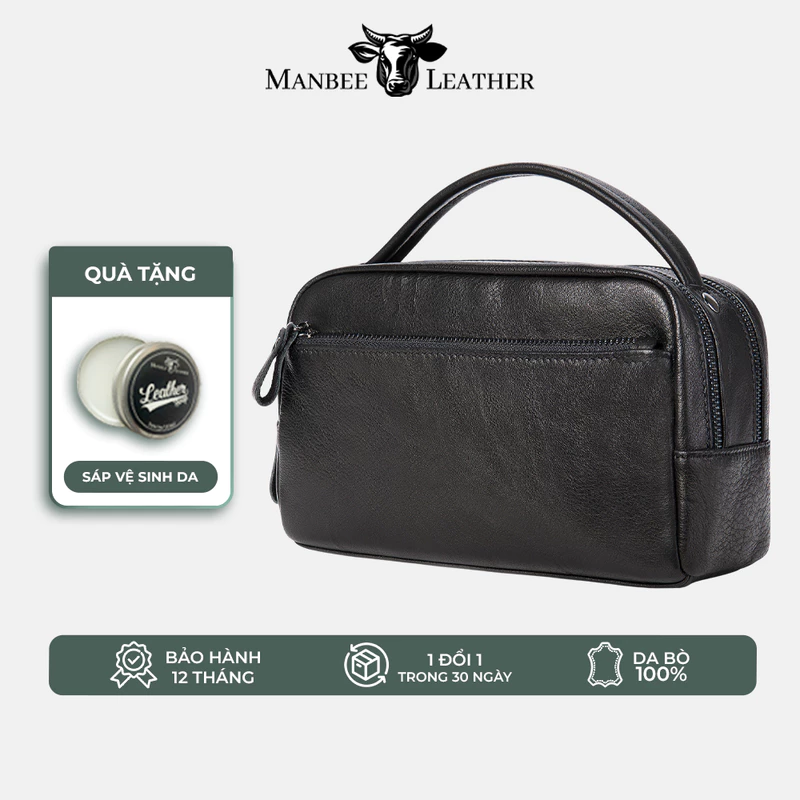 Clutch Nam Da Bò Thật Cao Cấp Manbee 7460 – Túi Cầm Tay Golf Nam Size 23cm Mềm Mại Sang Trọng Đựng Ví Điện Thoại — ảnh 1