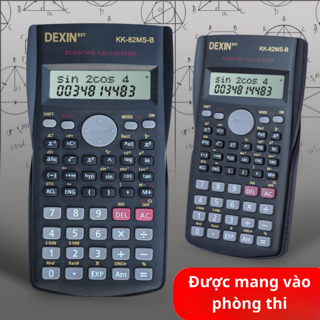 Máy Tính Cầm Tay Dexin KK-82MS-B - Máy Tính Đa Chức Năng Cho Học Sinh, Pin Bền, Mang Vào Phòng Thi
