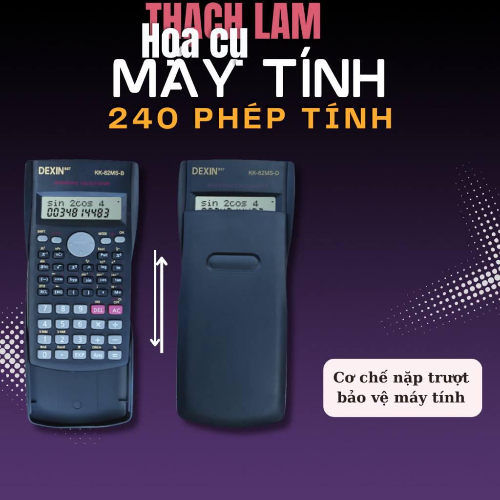 Máy Tính Cầm Tay Dexin KK-82MS-B - Máy Tính Đa Chức Năng Cho Học Sinh, Pin Bền, Mang Vào Phòng Thi