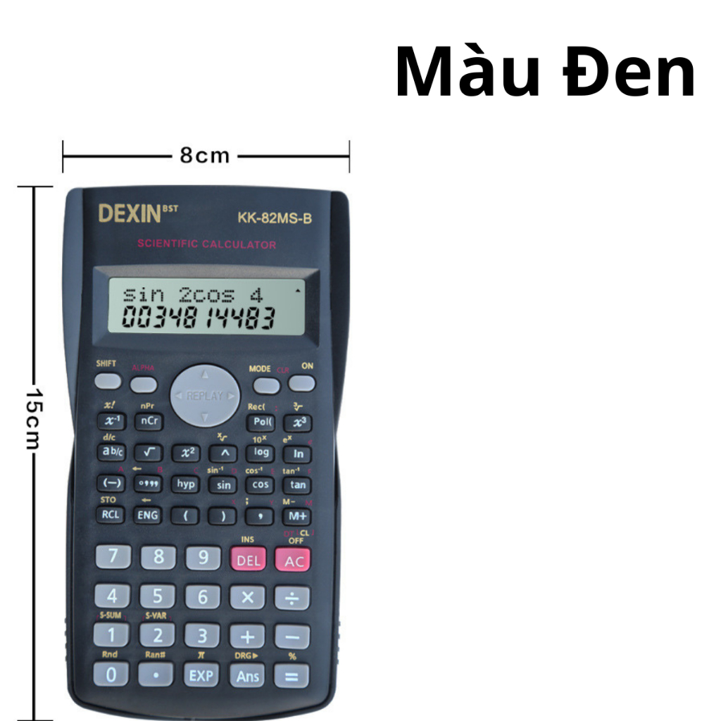 Máy Tính Cầm Tay Dexin KK-82MS-B - Máy Tính Đa Chức Năng Cho Học Sinh, Pin Bền, Mang Vào Phòng Thi