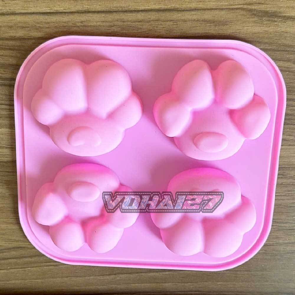 Khuôn Silicon 7 Chân Mèo 3D , Chân Chó Dễ Thương Làm Socola, Đậu Hũ Non, Thạch Rau câu, Pudding