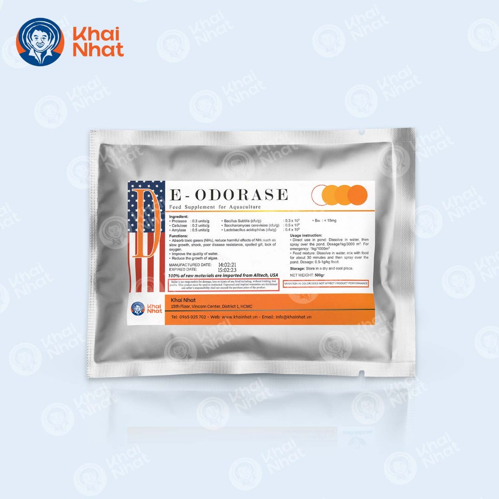 Chất bổ trợ giảm khí NH3, hạn chế tảo, làm đẹp màu nước - Chế phẩm sinh học cho Thủy Sản của Mỹ (500gr/gói)