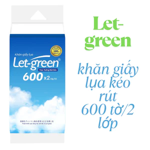 Khăn Giấy Lụa Treo Tường Kéo Rút LET-GREEN, 600 Tờ/Bao