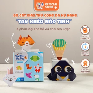Bộ cắt giấy thủ công Lalala baby bộ thủ công TAY KHÉO NÃO TINH FINE MOTOR SKILLS Quà tặng 1/6 cho bé