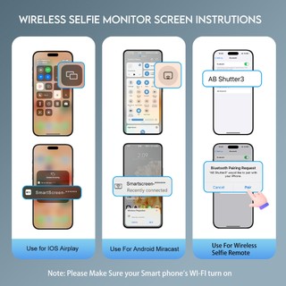 FEINODI Thiết bị hỗ trợ selfie cầm tay, thiết bị từ tính, điều khiển từ xa Bluetooth