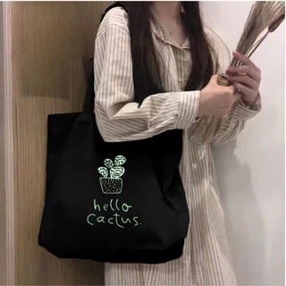Túi tote đeo vai đựng đồ vải canvas đi học đi làm túi vải đựng đồ laptop sách vở đi làm đi chơi tote bag - balonhameo