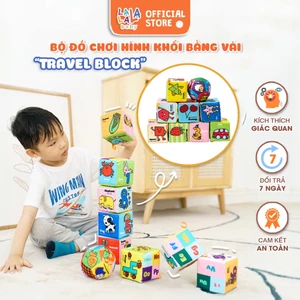 Bộ 8 đồ chơi hình khối xúc xắc vui nhộn Lalala Baby, vừa chơi vừa học tập TRAVEL BLOCK