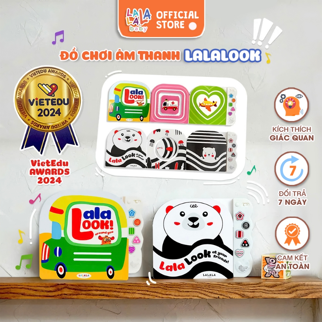 Sách âm thanh Lalalook Lalala baby đồ chơi âm thanh hoàn thiện thị giác não bộ cho bé sơ sinh