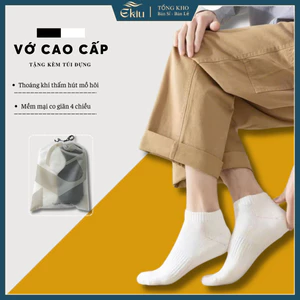 Tất Vớ Nam Nữ Cổ Ngắn Trơn EKIU Cotton Êm Ái Dày Dặn Thoáng Khí - Ekiu Shop
