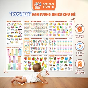 Bảng chữ cái Lalala Baby poster dán tường đồ chơi giáo dục sớm kích thước 40x60cm