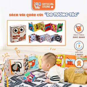 Sách Vải kiêm Quây cũi đồ chơi cho trẻ sơ sinh kích thích thị giác cho bé Lalala Baby 3in1