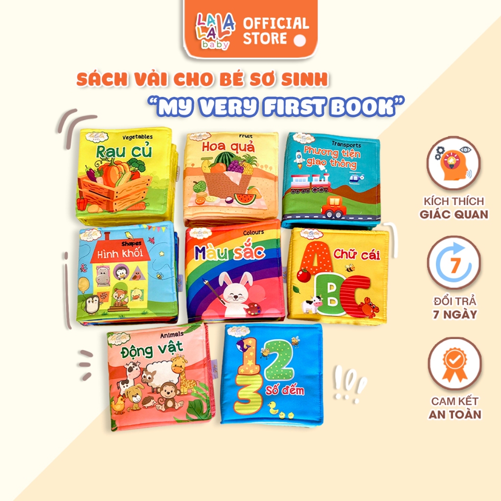 Sách vải cho bé sơ sinh My Very First Book Lalala Baby đồ chơi vải đa tương tác đồ chơi vải cho bé