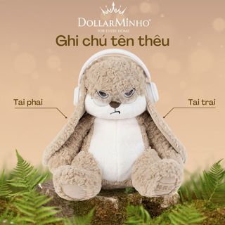 ( Thêu Tên ) Gấu Bông Thỏ Mặt Quạo Đáng Yêu, Cáu Kỉnh, Quà Tặng Người Yêu, Bé Nhỏ, Ý Nghĩa