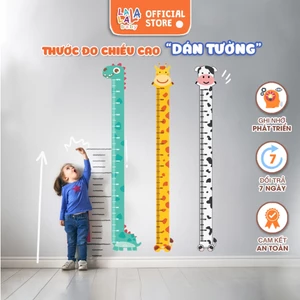Thước Đo Chiều Cao Lalala baby decal dán tường đo chiều cao cho bé hình con vật đáng yêu