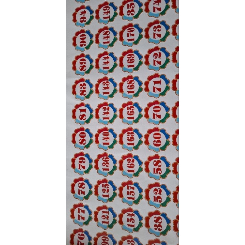 Combo 100 hoa số báo danh, số thứ tự bóc dán kích thước 7x7cm