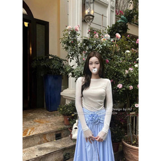 Set áo nhúng cổ tròn tay ren mix chân váy hoa maxi xẻ tà siêu tôn dáng dành cho nữ mặc đi chơi xinh - Baotrang.clothes