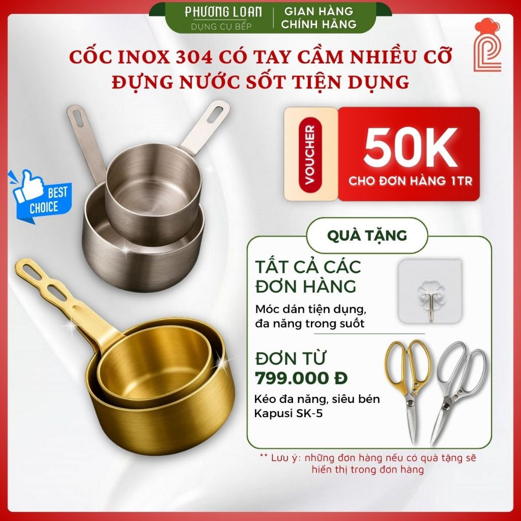Cốc Inox 304 Có Tay Cầm Đựng Nước Sốt Tiện Dụng, Ly Inox Cốc Đựng Nước ...