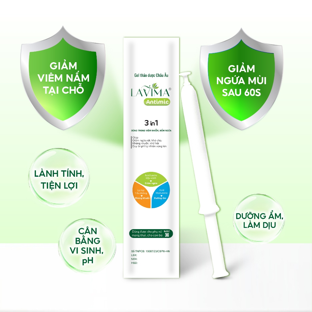 Combo Lavima Mua 3 Tặng 5: Men Vi Sinh, Gel Rửa, Gel Antimic - Giải Pháp Viêm Phụ Khoa Toàn Diện