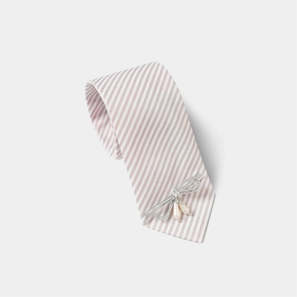 Ảnh DEAR JOSÉ - Caravat Miss Monday sọc xám đính nơ 3