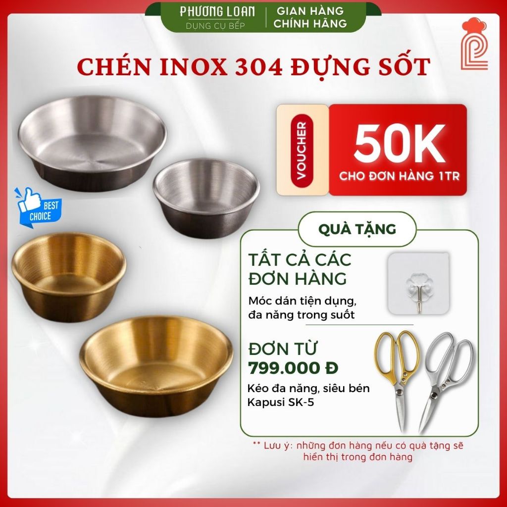 Chén Inox 304 Đựng Sốt Không Tay Cầm Và 2 Tay Cầm Size 8-15cm, Bát Inox ...