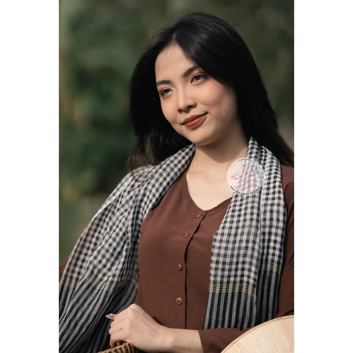 Bộ áo bà ba lụa nâu - Có bộ bà ba Bigsize- may sỉ bà ba toàn quốc - May bộ bà ba theo yêu cầu