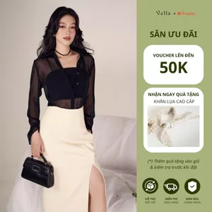 Vella Fashion set áo bra croptop và áo sơ mi voan VA24018