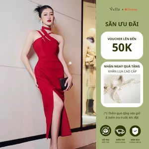 Vella Fashion đầm midi xẻ tà đi tiệc nữ VD22099 - xanh