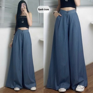 Quần jean giấy ống suông rộng 247Store dáng đứng phom rộng