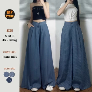 Quần jean giấy ống suông rộng 247Store dáng đứng phom rộng