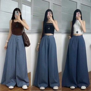 Quần jean giấy ống suông rộng 247Store dáng đứng phom rộng