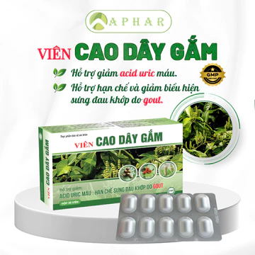 VIÊN CAO DÂY GẮM HỖ TRỢ GIẢM ACID URIC MÁU, GIẢM SƯNG ĐAU KHỚP DO GOUT - AN DƯỢC - HỘP 30 VIÊN