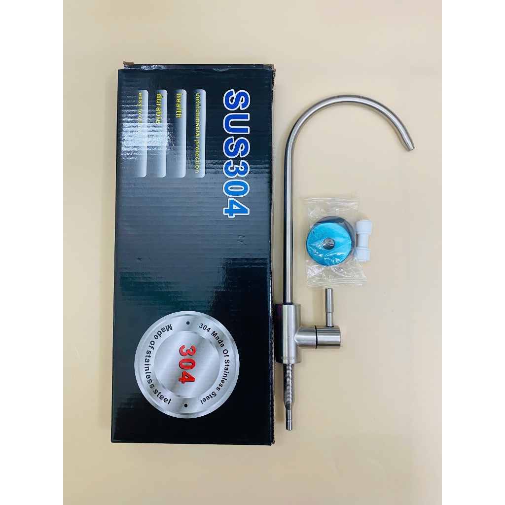 Vòi lấy nước Forseti Inox 304, Vòi cố ngỗng cắm nhanh đầy đủ phụ kiện dùng cho máy lọc nước RO - Hàng chính hãng