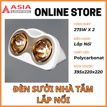 Đèn Sưởi Nhà Tắm, Đèn Sưởi Âm Trần Nhà Tắm, Đèn Sưởi – ASIA, Đèn Sưởi 3 Bóng Chính Hãng