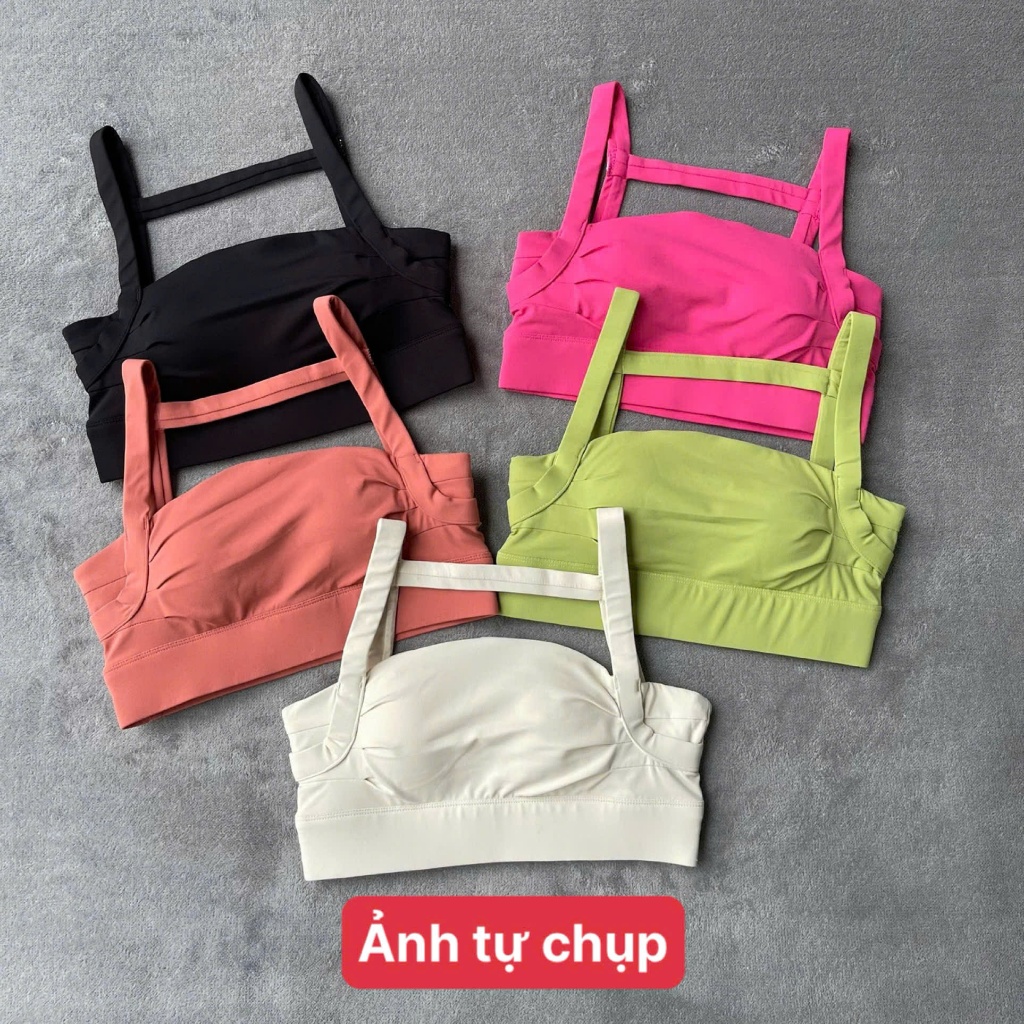 Áo Bra Tập Gym Yoga Earobic chất Lulu Lạnh lưng vuông tôn dáng, sexy quyến rũ, kèm sẵn đệm mút