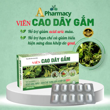 VIÊN CAO DÂY GẮM HỖ TRỢ GIẢM ACID URIC MÁU, GIẢM SƯNG ĐAU KHỚP DO GOUT - AN DƯỢC - HỘP 30 VIÊN